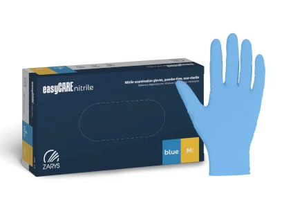 Rukavice vyšetrovacie nitrilové modré easyCARE M_100ks